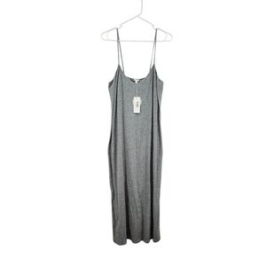 Skin Organic Women's Spaghetti Strap Heathered Slip Midi Dress - 2